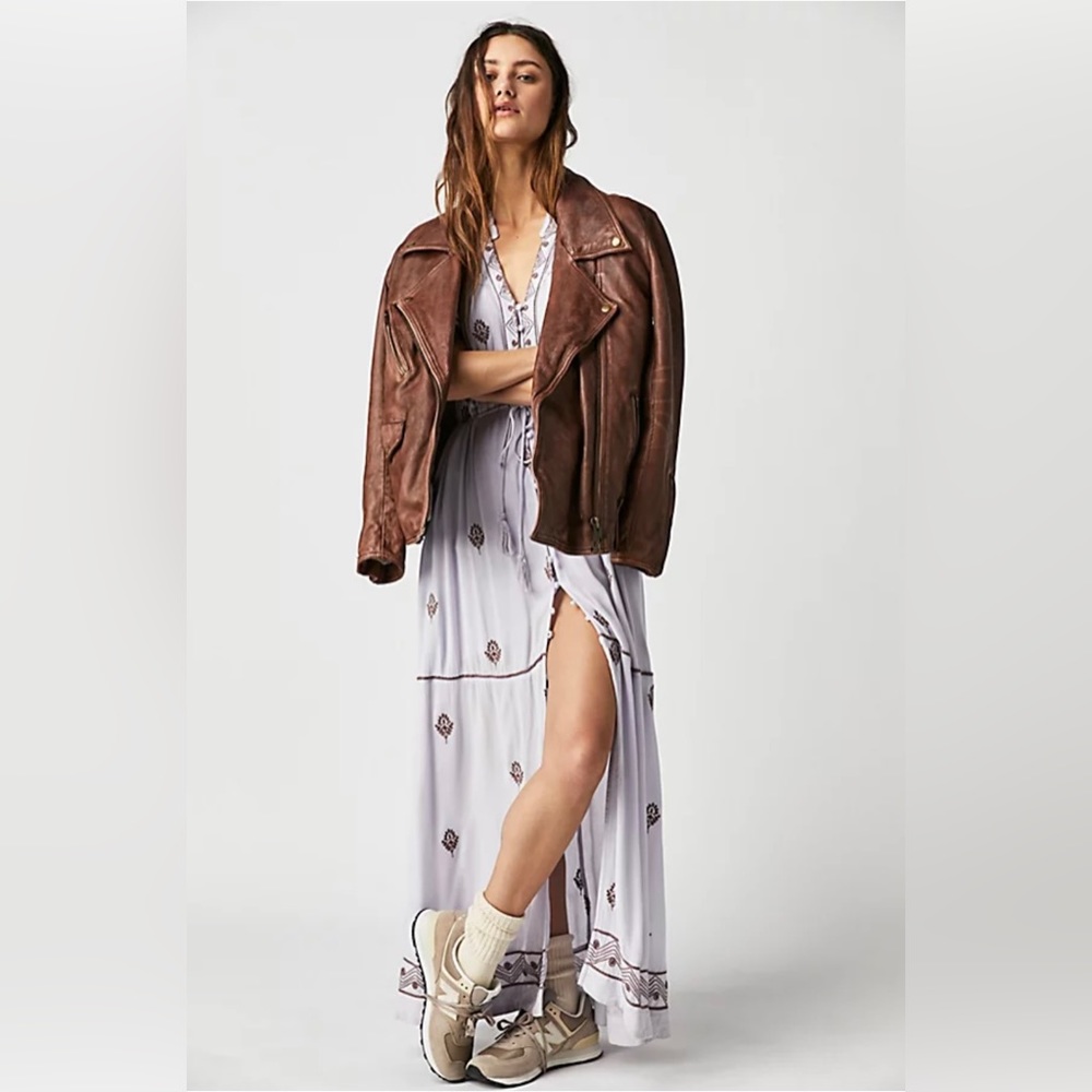 Free people Riley embroidered midi dress